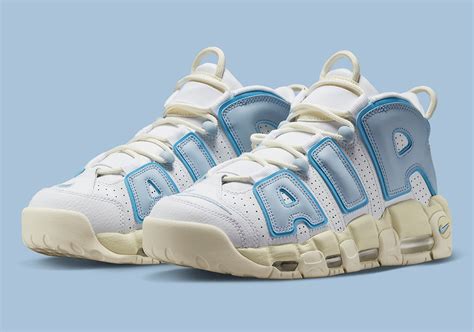 nike uptempo blue and white